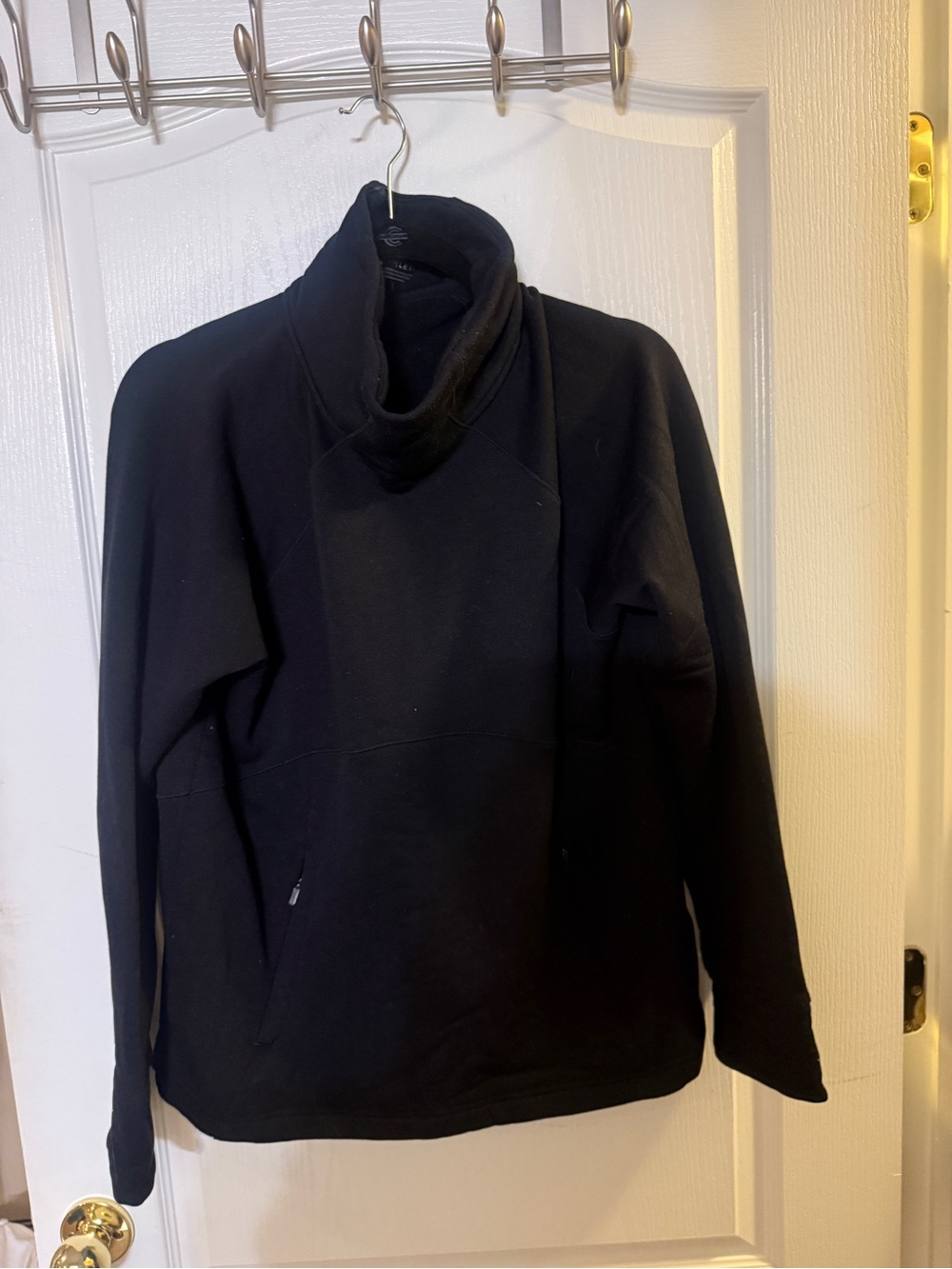Athleta Black Funnel Neck Pullover Sweatshirt